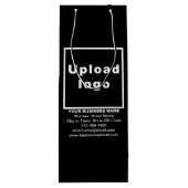 Zakelijk merk op Zwarte Wijn Gift Bag Cadeautas (Achterkant)