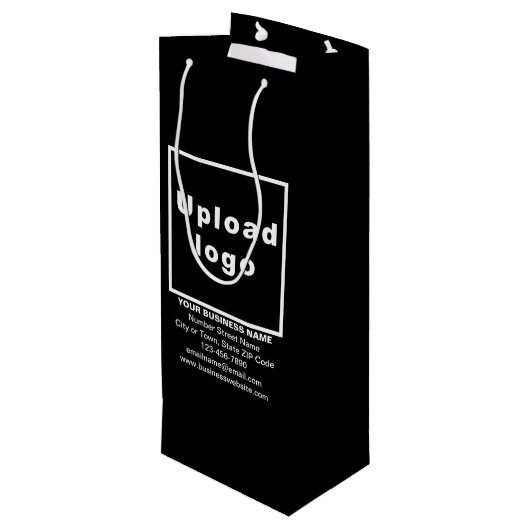 Zakelijk merk op Zwarte Wijn Gift Bag Wijn Cadeautas (Achterkant Gekanteld)