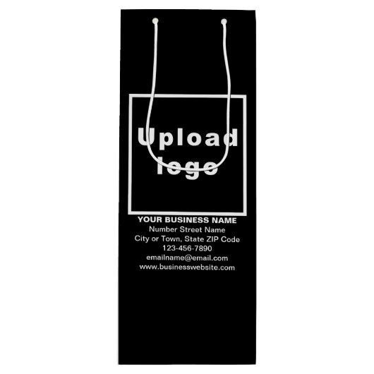 Zakelijk merk op Zwarte Wijn Gift Bag Wijn Cadeautas (Voorkant)