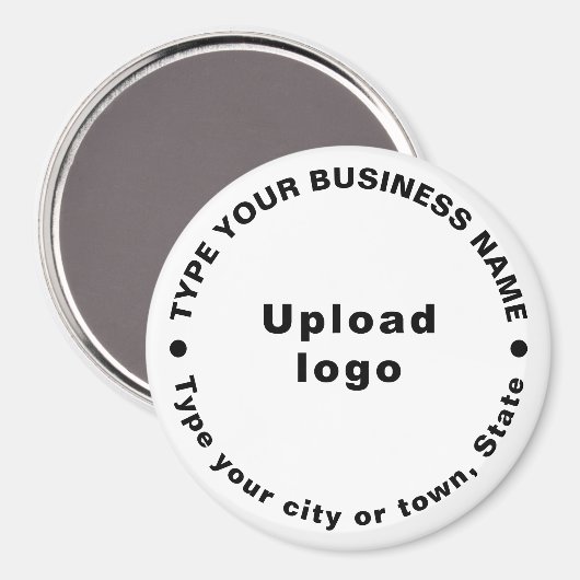 Zakelijk merk White Round Shape Magnet (Voorkant / Achterkant)