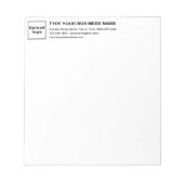 Zakelijk merk Zwart en Witte Rubriek Kleine Notitieblok (Voorkant)