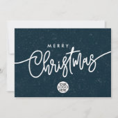 Zakelijk Merry Christmas Script Company Logo Snow Feestdagenkaart (Voorkant)