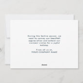 Zakelijk Merry Christmas Script Company Logo Snow Feestdagenkaart (Achterkant)