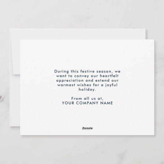 Zakelijk Merry Christmas Script Company Logo Snow Feestdagenkaart (Achterkant)