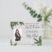 Zakelijk met foto Kerstmis Rustiek Briefkaart (Staand voorkant)