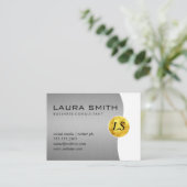 Zakelijk / Metaalzilver / Gouden Monogram Visitekaartje (Staand voorkant)