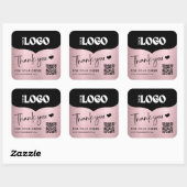 Zakelijk Metallic Roos Goud Logo QR Code Bedankt Vierkante Sticker (Vel)