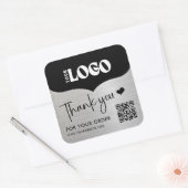 Zakelijk Metallic Silver Logo QR Code Dank u Vierkante Sticker (Envelop)