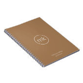 Zakelijk Minimaal Monogram Initiaal Wit & Beige Notitieboek (Rechterzijde)
