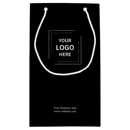 Zakelijk Minimaal Zwart Bedrijfsmodel Corporatie Klein Cadeauzakje (Achterkant)