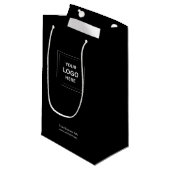 Zakelijk Minimaal Zwart Bedrijfsmodel Corporatie Klein Cadeauzakje (Voorkant Gekanteld)