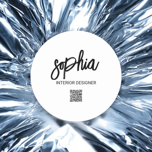 Zakelijk minimalistisch penseelscript Wit Ronde Sticker