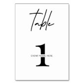 Zakelijk minimalistisch tafelnummer Gala Diner Eve (Voorkant)