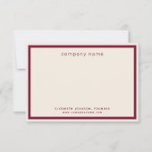 Zakelijk Modern Burgundy Crème Bedankkaart (Voorkant)
