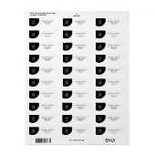 Zakelijk Modern grafisch zwart wit Etiket (Full Sheet)