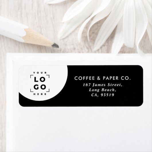 Zakelijk Modern grafisch zwart wit Etiket (Insitu)