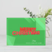 Zakelijk Modern Professioneel Kerst Groen Rood Feestdagenkaart (Staand voorkant)