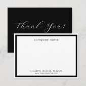 Zakelijk Modern Zwart Wit Bedankkaart (Voorkant / Achterkant)