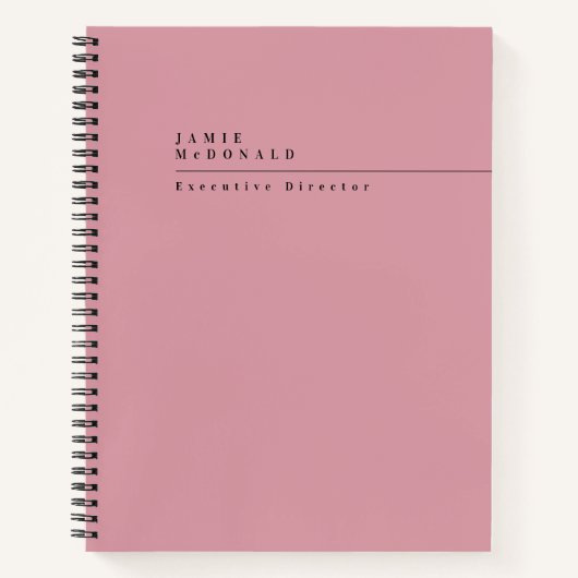 Zakelijk moderne roze roos notitieboek (Voorkant)
