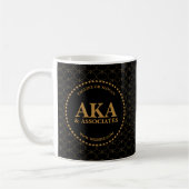 Zakelijk Monogram Logo Zwart Goud Trellis Koffiemok (Links)