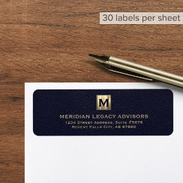 Zakelijk monogram retouradreslabel etiket