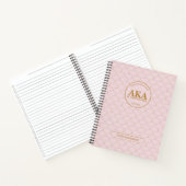 Zakelijk Monogram Roze Gouden Trellis Checklist Notitieboek (Binnen)