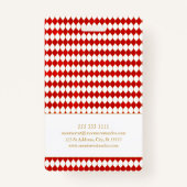 Zakelijk Monogram Vierkant Goud Lijst Rood Diamant Badge (Achterkant)