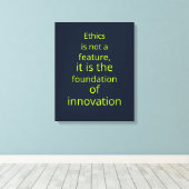 Zakelijk Navy Lime AI Ethicist Kunst Canvas Afdruk (Insitu (Houten vloer))
