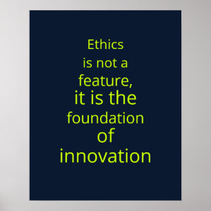 Zakelijk Navy Lime AI Ethicist Kunst Poster