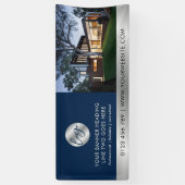 Zakelijk Navyblauw & Zilver Logo Zakelijke Foto Spandoek (Verticaal)