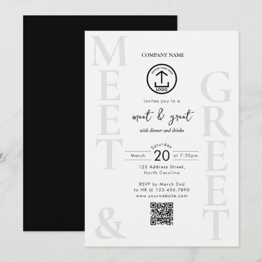 Zakelijk Netwerkdiner Evenement Logo QR Code Kaart (Voorkant / Achterkant)
