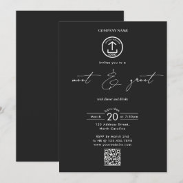 Zakelijk Netwerkdiner Evenement Logo Script Kaart