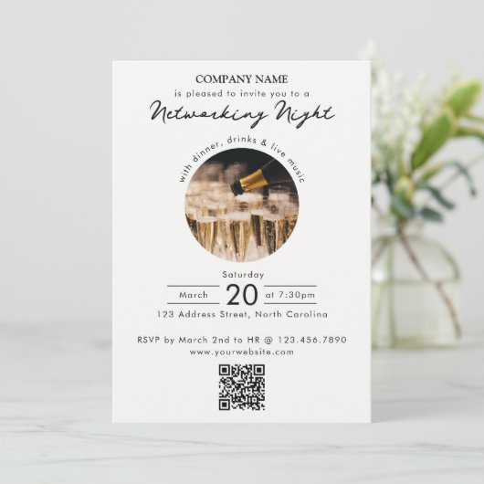 Zakelijk Netwerkgala Evenement Foto QR Code Kaart (Staand voorkant)