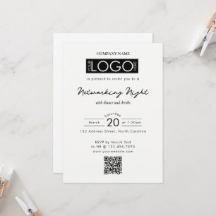 Zakelijk Netwerklunch Diner Evenement Logo QR Code Kaart