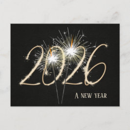Zakelijk Nieuwjaar 2026 Party Sparklers Briefkaart