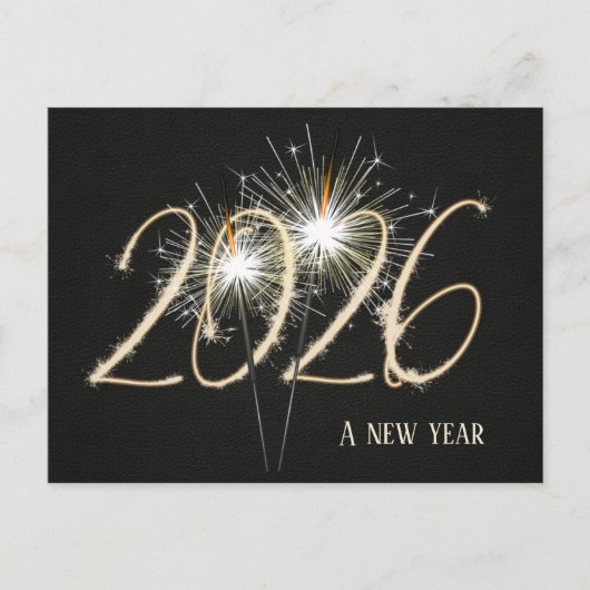 Zakelijk Nieuwjaar 2026 Party Sparklers Briefkaart (Voorkant)