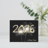 Zakelijk Nieuwjaar 2026 Sparkler Briefkaart (Staand voorkant)