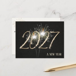 Zakelijk Nieuwjaar 2027 Feest Vonken Briefkaart