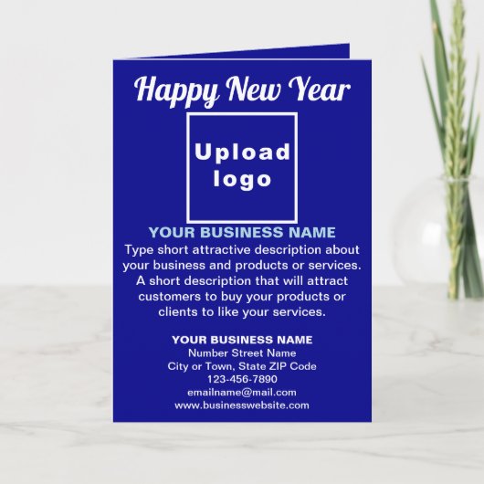 Zakelijk Nieuwjaar blauw gevouwen vakantie Kaart (Voorkant)