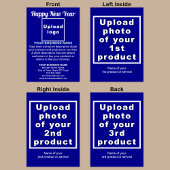 Zakelijk Nieuwjaar blauw gevouwen vakantie Kaart