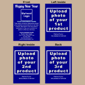 Zakelijk Nieuwjaar blauw gevouwen Wenskaart Kaart