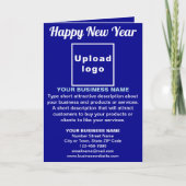 Zakelijk Nieuwjaar blauw gevouwen Wenskaart Kaart (Voorkant)