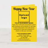 Zakelijk Nieuwjaar Geel Gevouwen Vakantie Kaart (Voorkant)