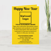 Zakelijk Nieuwjaar Geel Gevouwen Wenskaart Kaart (Voorkant)