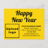 Zakelijk Nieuwjaar Geel Vakantie Briefkaart (Voorkant)