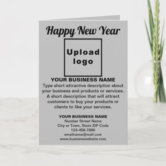 Zakelijk Nieuwjaar grijs gevouwen vakantie Kaart (Voorkant)