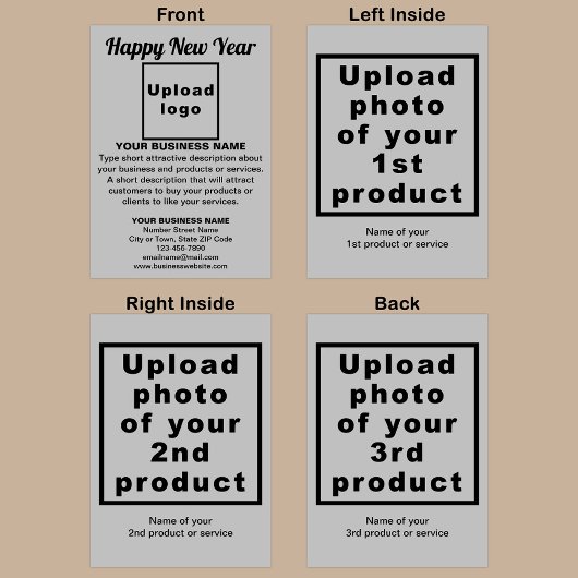 Zakelijk Nieuwjaar grijs gevouwen vakantie Kaart