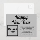 Zakelijk Nieuwjaar grijs vakantie Briefkaart (Voorkant / Achterkant)