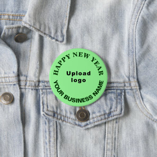 Zakelijk Nieuwjaar Groet op Licht Groen Ronde Button 7,6 Cm