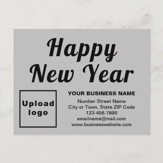 Zakelijk Nieuwjaar Klein Grijs Platte Vakantie Kaa Feestdagenkaart (Voorkant)